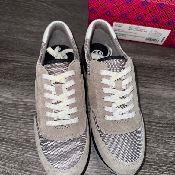 New Women’s Tory Burch Grey on Grey Sneaker - Picture 2 of 7